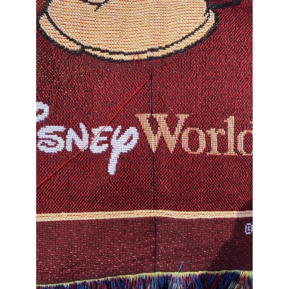Vintage Walt Disney world Mickey Mouse tapestry woven throw blanket‎
